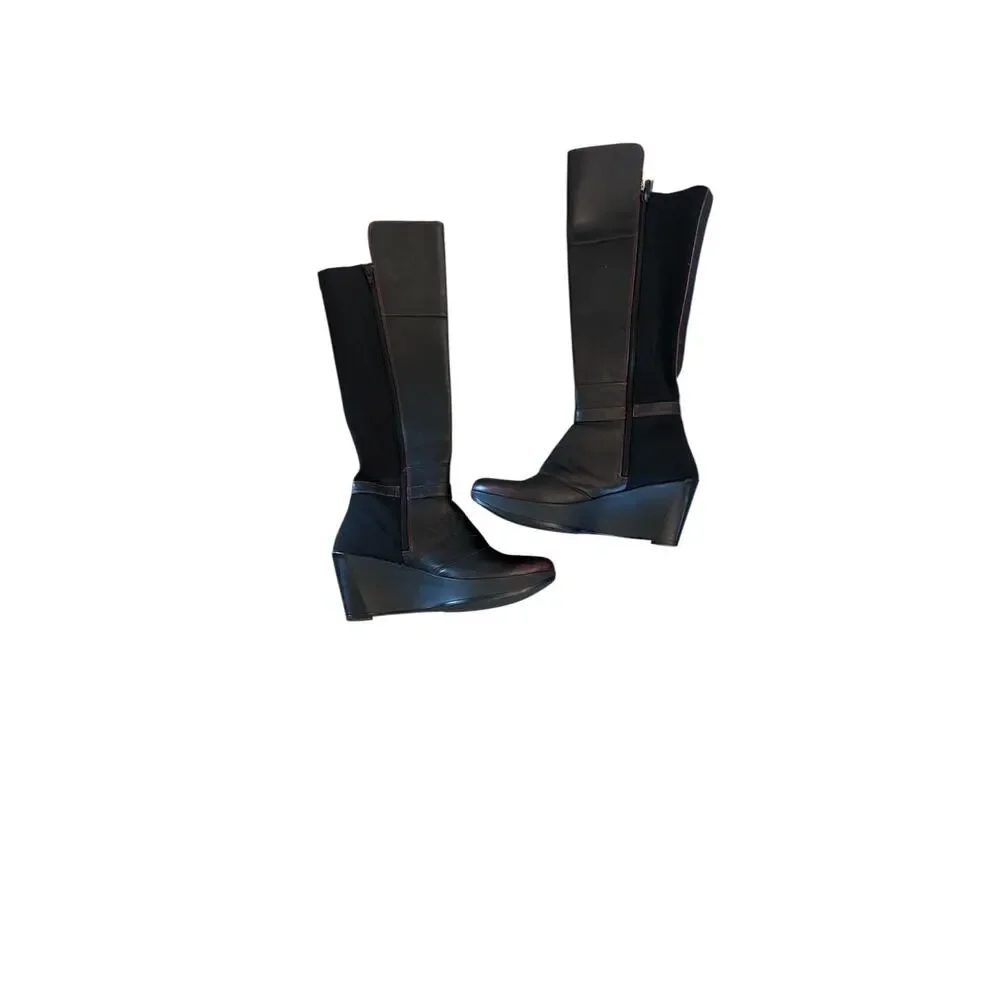 NEW Naot Volcanic Red Delilah Wedge KNEE Boots SZ 9 (39)